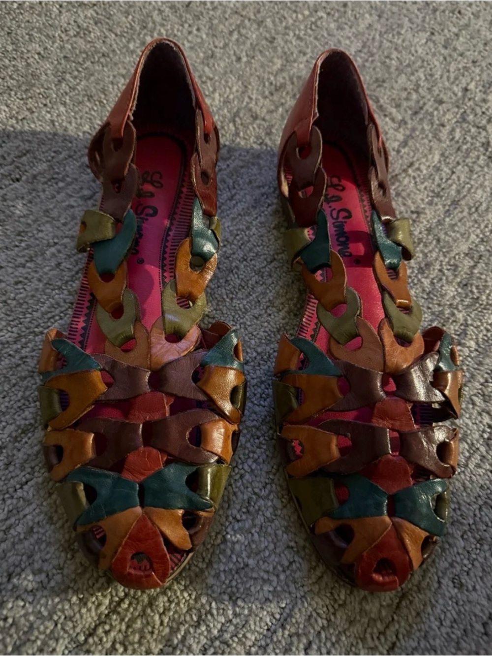 Leather Chain Flats L.G. Simone 6 1/2